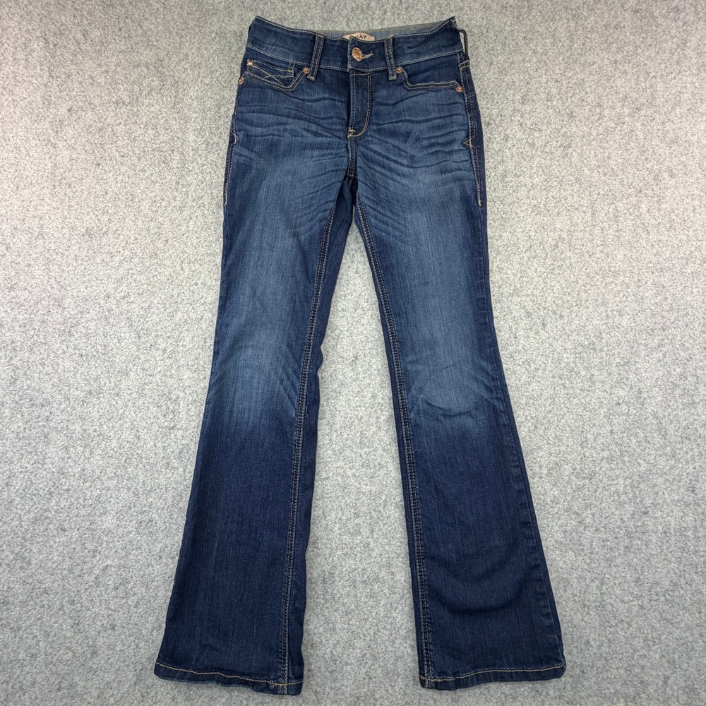 Ariat REAL Denim Perfect Rise Bootcut Jeans Dark Wash 27R Stretch Western Denim